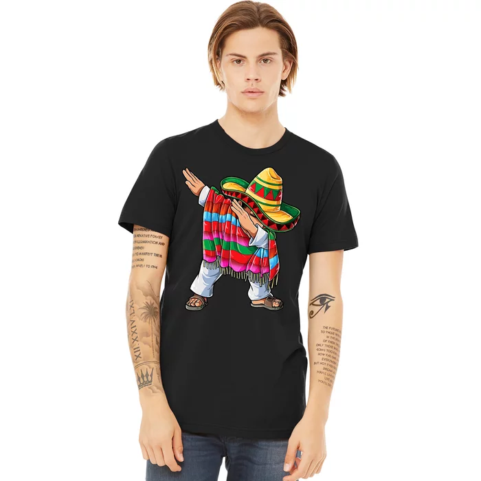 Dabbing Mexican Poncho Cinco De Mayo Short Sleeve Sombrero Dab Premium T-Shirt