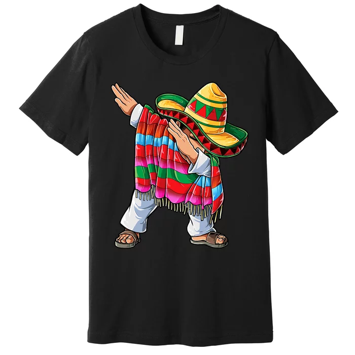 Dabbing Mexican Poncho Cinco De Mayo Short Sleeve Sombrero Dab Premium T-Shirt