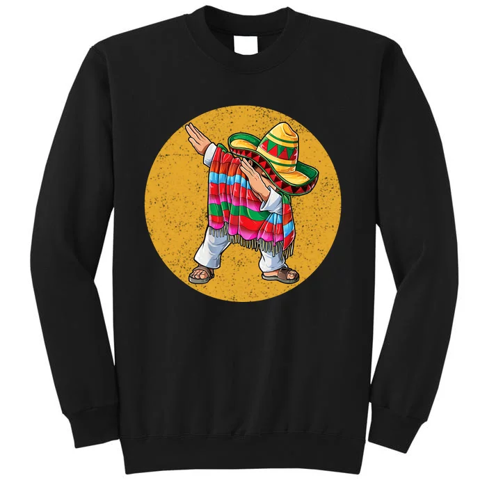 Dabbing Mexican Poncho Cinco De Mayo Retro Vintage Sweatshirt