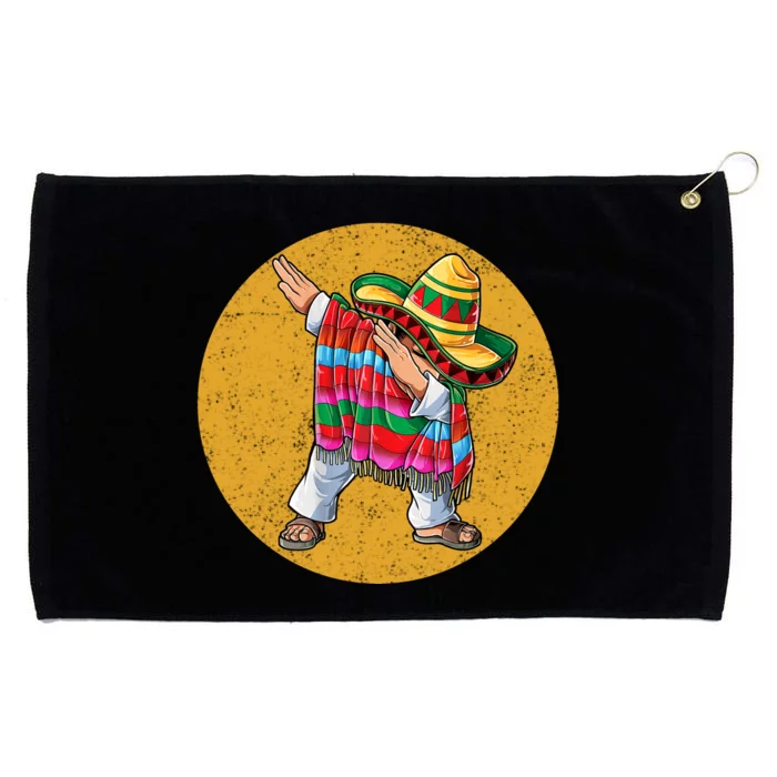 Dabbing Mexican Poncho Cinco De Mayo Retro Vintage Grommeted Golf Towel