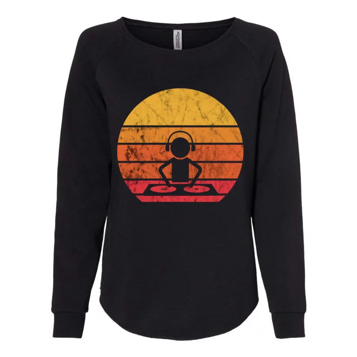 Dj Music Producer Beatmaker Retro Vintage Sunset Turntable Gift Womens California Wash Sweatshirt