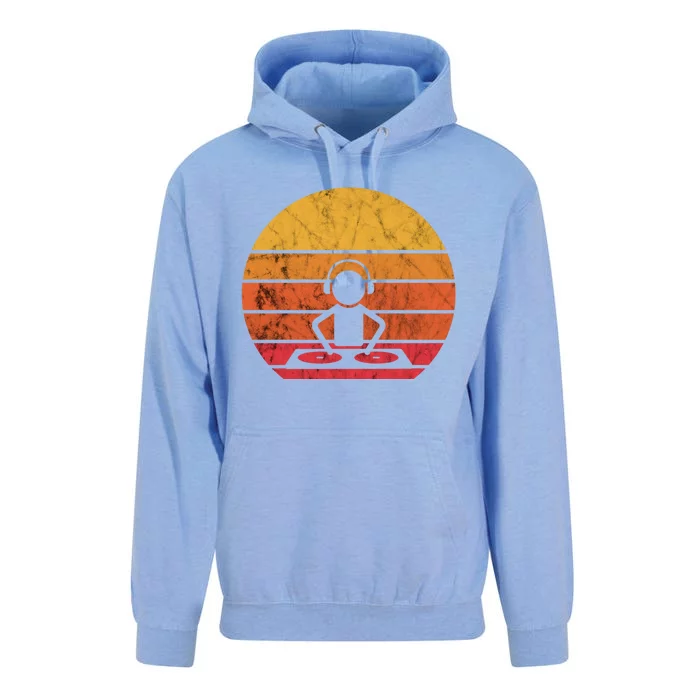 Dj Music Producer Beatmaker Retro Vintage Sunset Turntable Gift Unisex Surf Hoodie