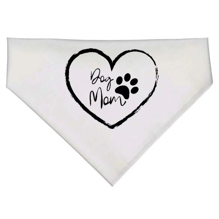 Dog Mom Paw Heart USA-Made Doggie Bandana