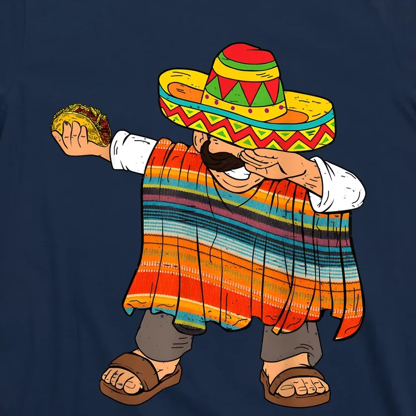 Dabbing Mexican Poncho Cinco De Mayo Men Sombrero Funny Dab T-Shirt