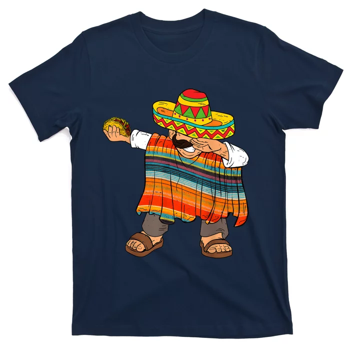 Dabbing Mexican Poncho Cinco De Mayo Men Sombrero Funny Dab T-Shirt