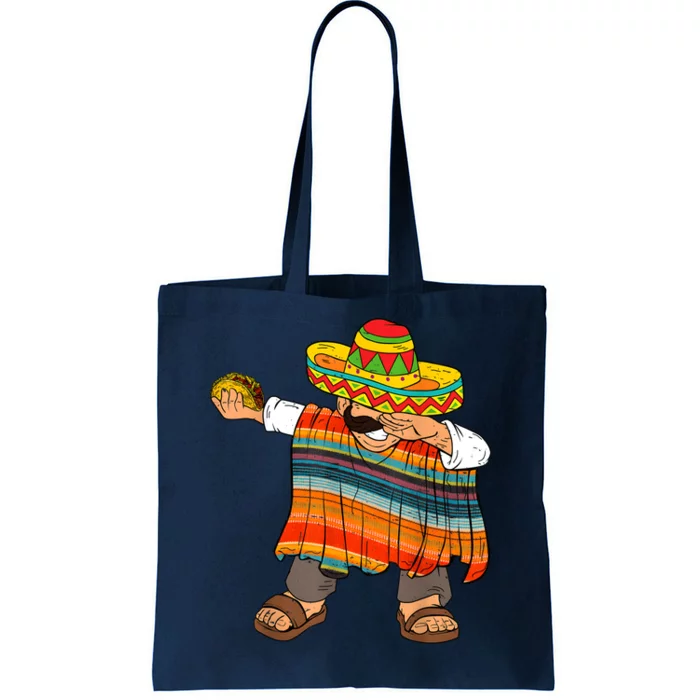 Dabbing Mexican Poncho Cinco De Mayo Men Sombrero Funny Dab Tote Bag