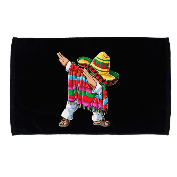 Dabbing Mexican Poncho Cinco De Mayo Sombrero Dab Microfiber Hand Towel