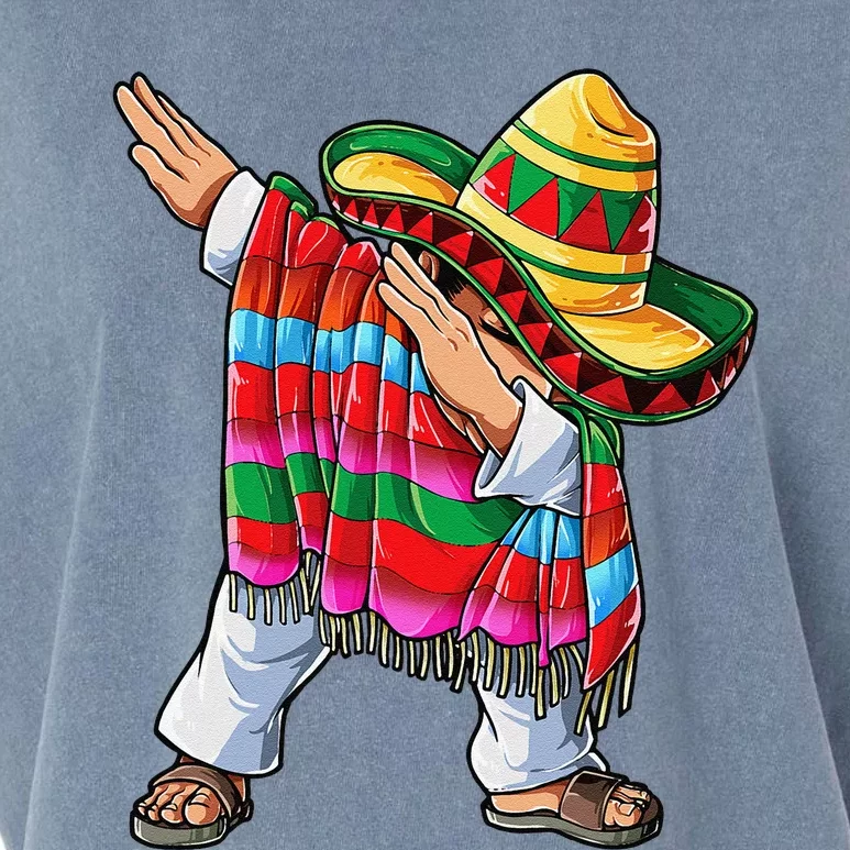 Dabbing Mexican Poncho Cinco De Mayo Sombrero Dab Garment-Dyed Women's Muscle Tee