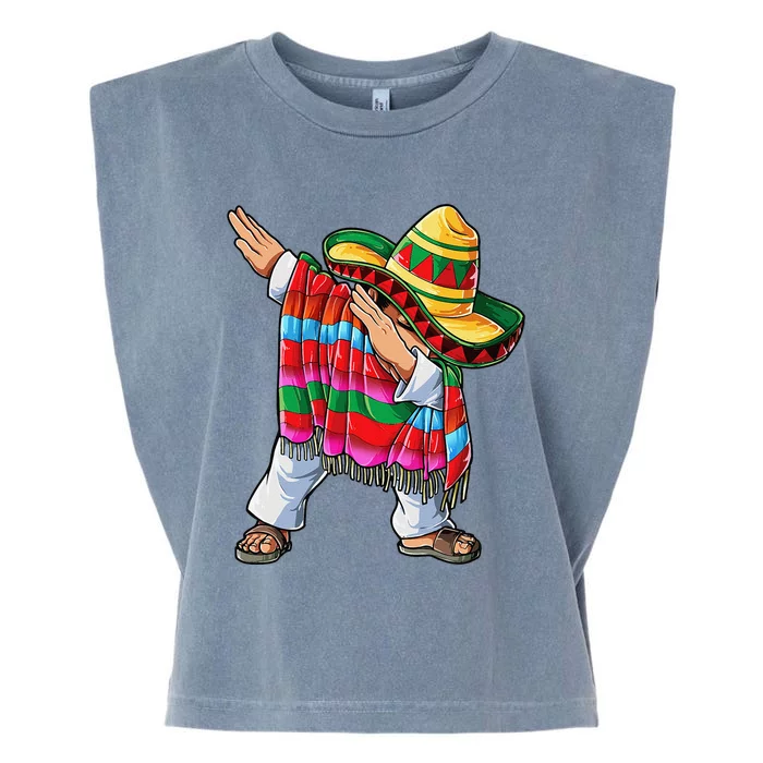 Dabbing Mexican Poncho Cinco De Mayo Sombrero Dab Garment-Dyed Women's Muscle Tee