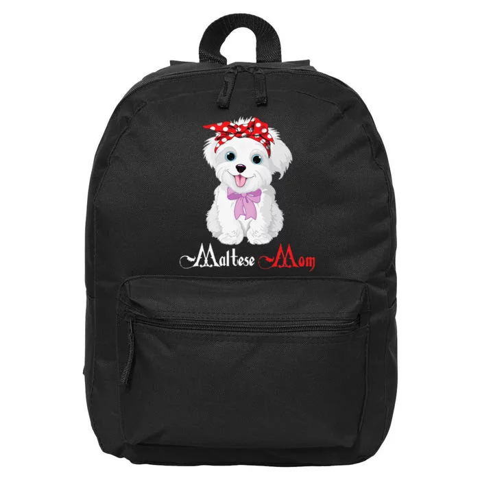 Dog Mama Puppy Mom Maltese 16 in Basic Backpack