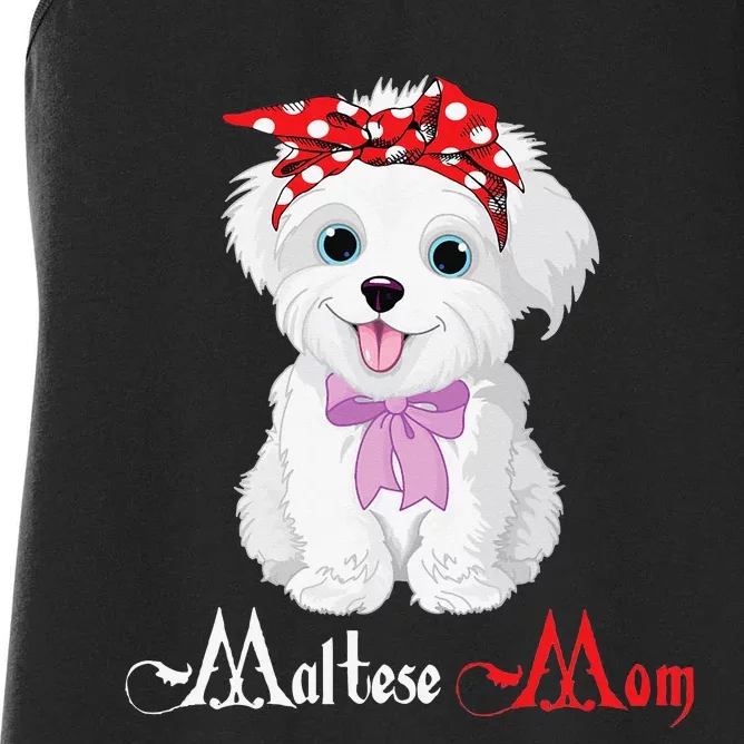 Dog Mama Puppy Mom Maltese Women's Racerback Tank