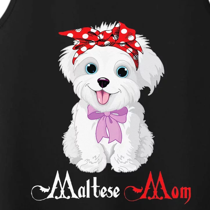 Dog Mama Puppy Mom Maltese Performance Tank