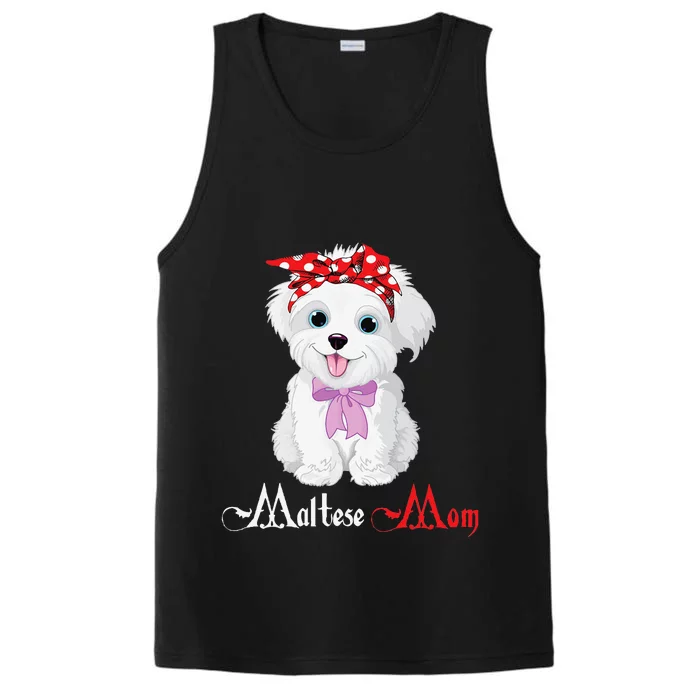 Dog Mama Puppy Mom Maltese Performance Tank