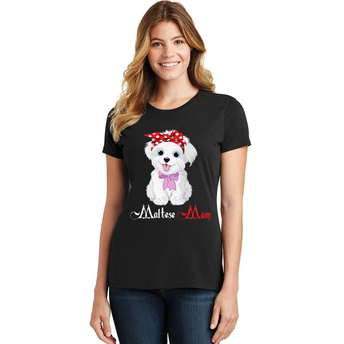 Dog Mama Puppy Mom Maltese Women's T-Shirt