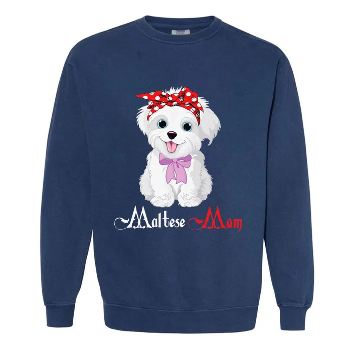 Dog Mama Puppy Mom Maltese Garment-Dyed Sweatshirt