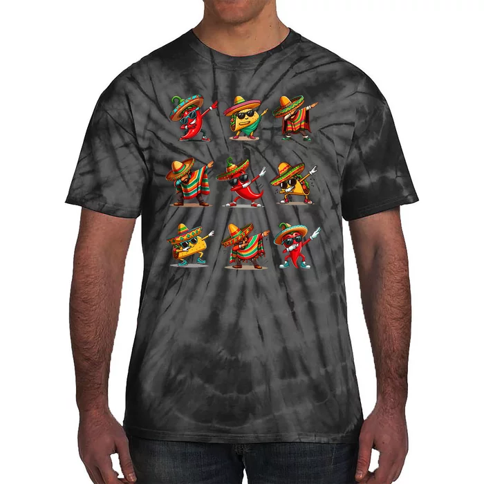 Dabbing Mexican Poncho Taco Cinco De Mayo Tie-Dye T-Shirt