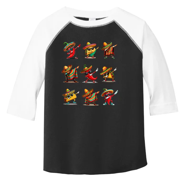 Dabbing Mexican Poncho Taco Cinco De Mayo Toddler Fine Jersey T-Shirt