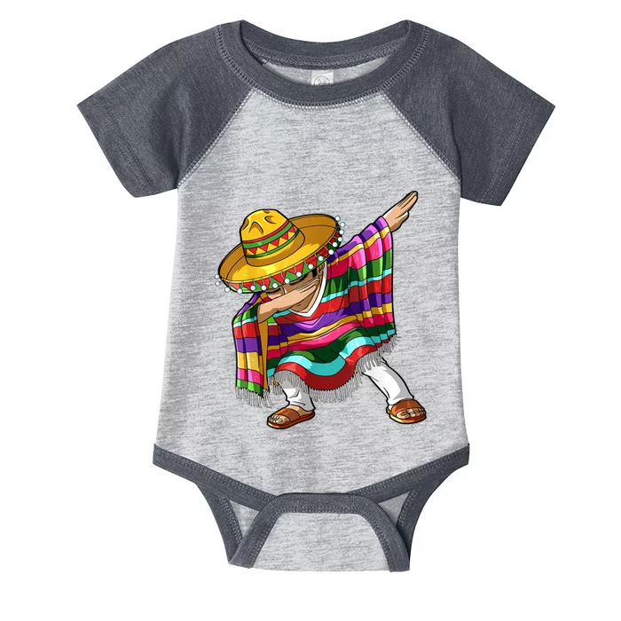 Dabbing Mexican Poncho Cinco De Mayo Men Sombrero Dab Infant Baby Jersey Bodysuit