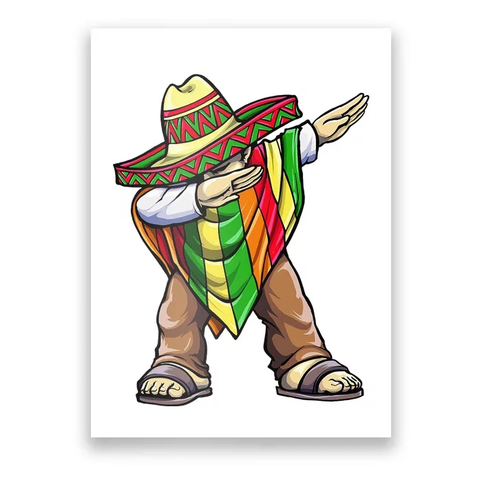 Dabbing Mexican Poncho Cinco de Mayo Poster