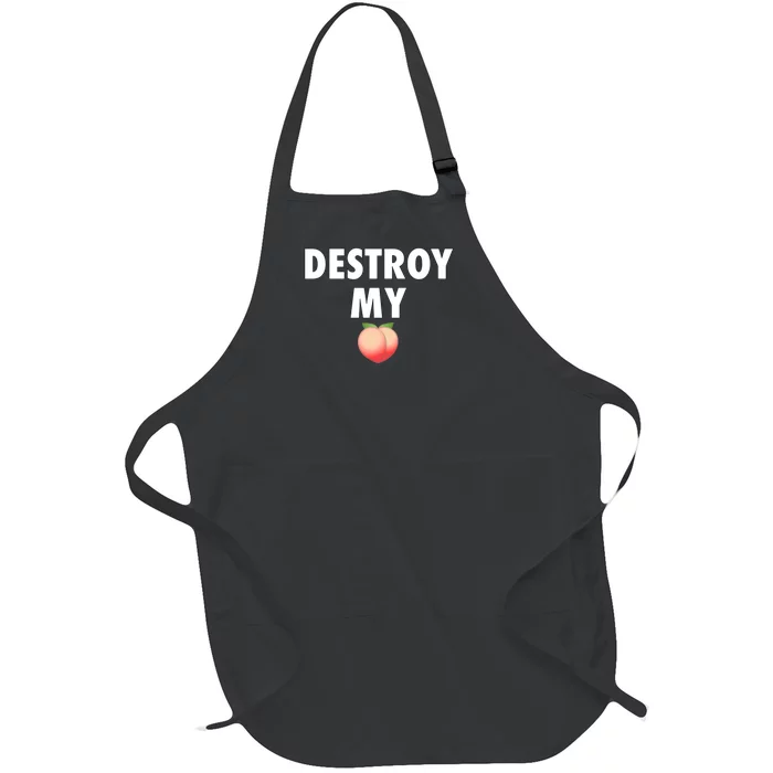 Destroy My Peach Full-Length Apron With Pocket