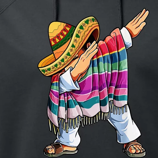 Dabbing Mexican Poncho 5 Cinco De Mayo Sombrero Dab Performance Fleece Hoodie