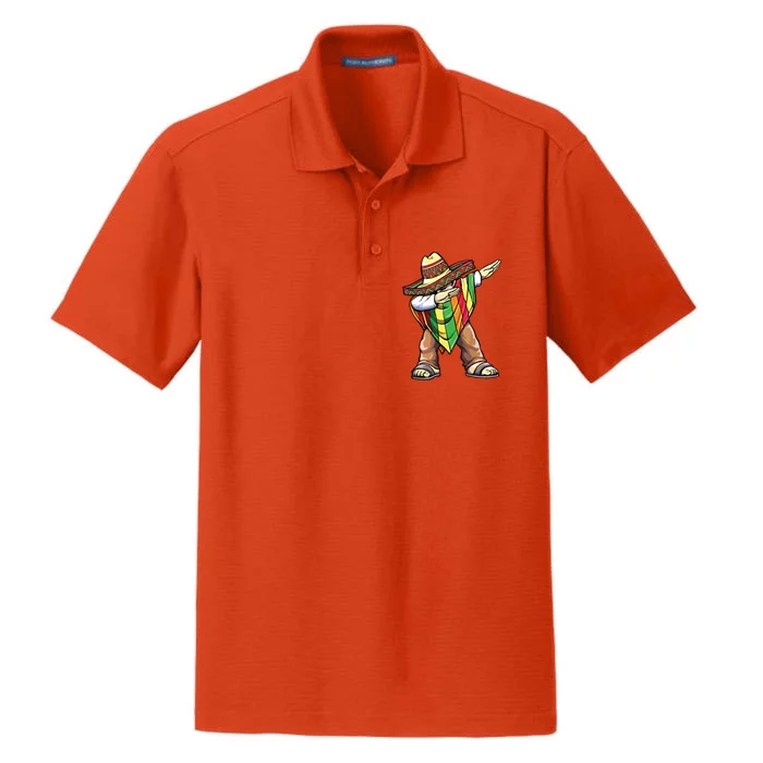 Dabbing Mexican Poncho Cinco De Mayo Dry Zone Grid Performance Polo