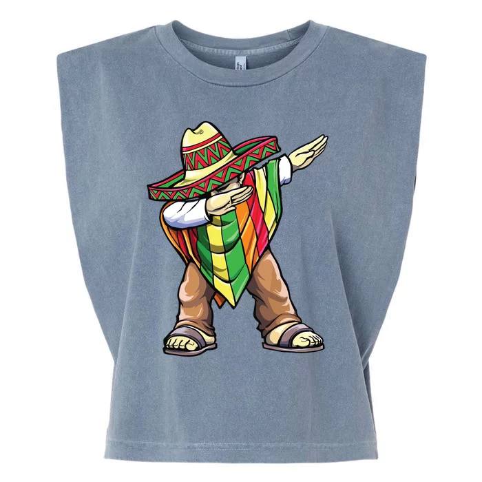 Dabbing Mexican Poncho Cinco De Mayo Garment-Dyed Women's Muscle Tee