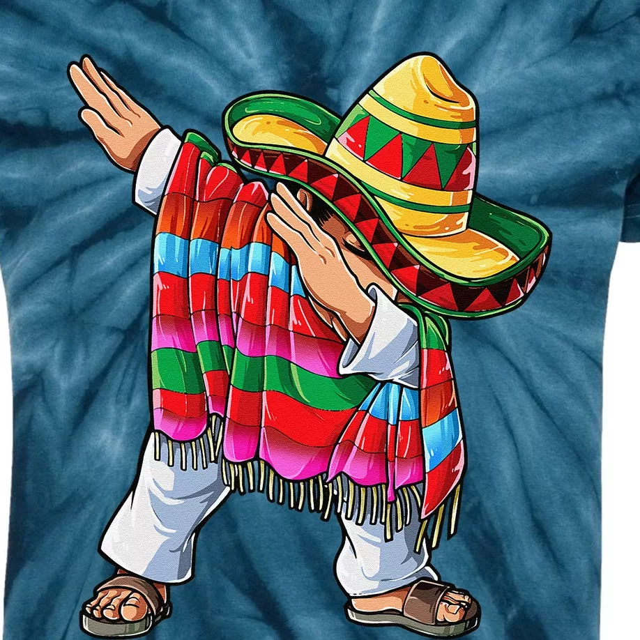 Dabbing Mexican Poncho Cinco De Mayo Sombrero Dab Kids Tie-Dye T-Shirt