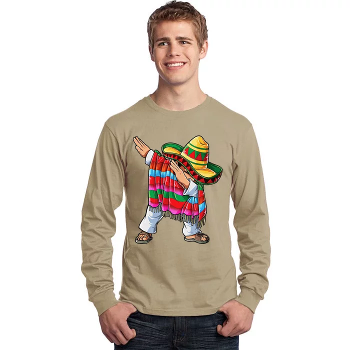 Dabbing Mexican Poncho Cinco De Mayo Sombrero Dab Tall Long Sleeve T-Shirt