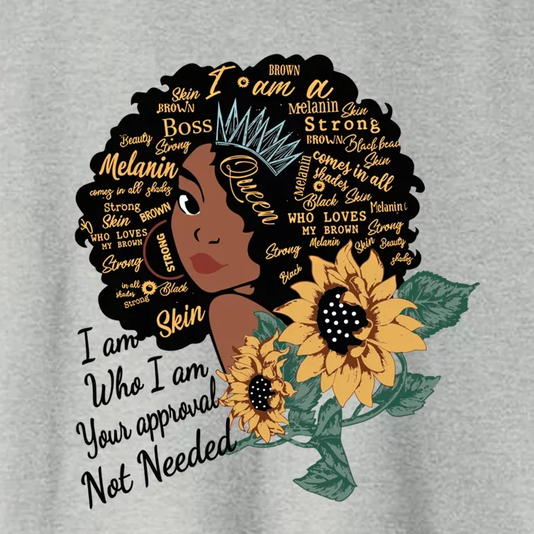 Dope Melanin Queen Sunflower Graphic Black Mom Afro America Cool Gift Women's Crop Top Tee