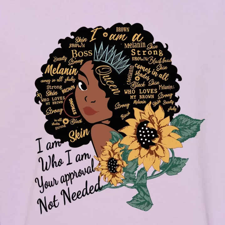 Dope Melanin Queen Sunflower Graphic Black Mom Afro America Gift Garment-Dyed Sweatshirt