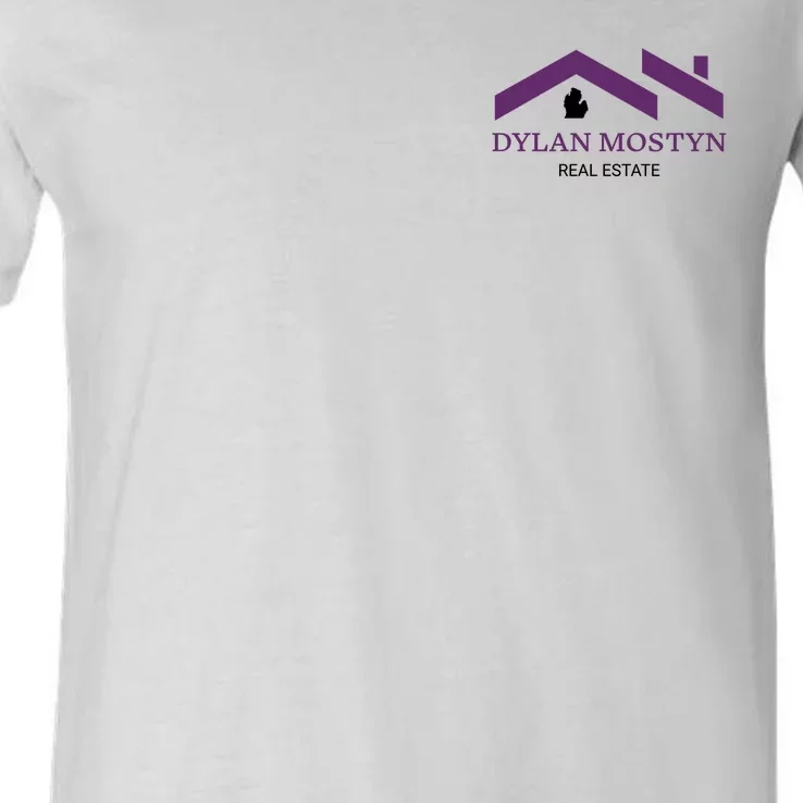 Dylan Mostyn Real Estate Front & Back V-Neck T-Shirt