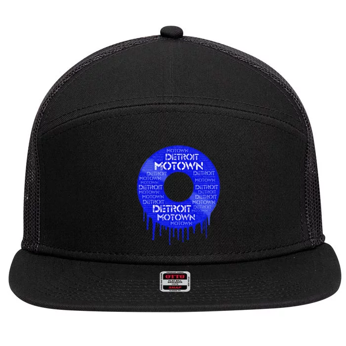 Detroit Motown Record Motown Record 7 Panel Mesh Trucker Snapback Hat