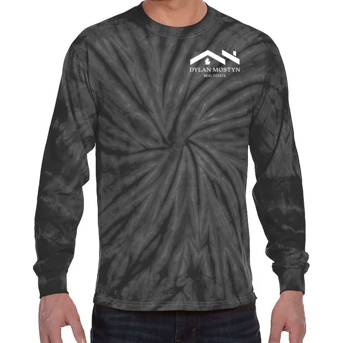 Dylan Mostyn Real Estate Black & White Logo Front & Back Tie-Dye Long Sleeve Shirt