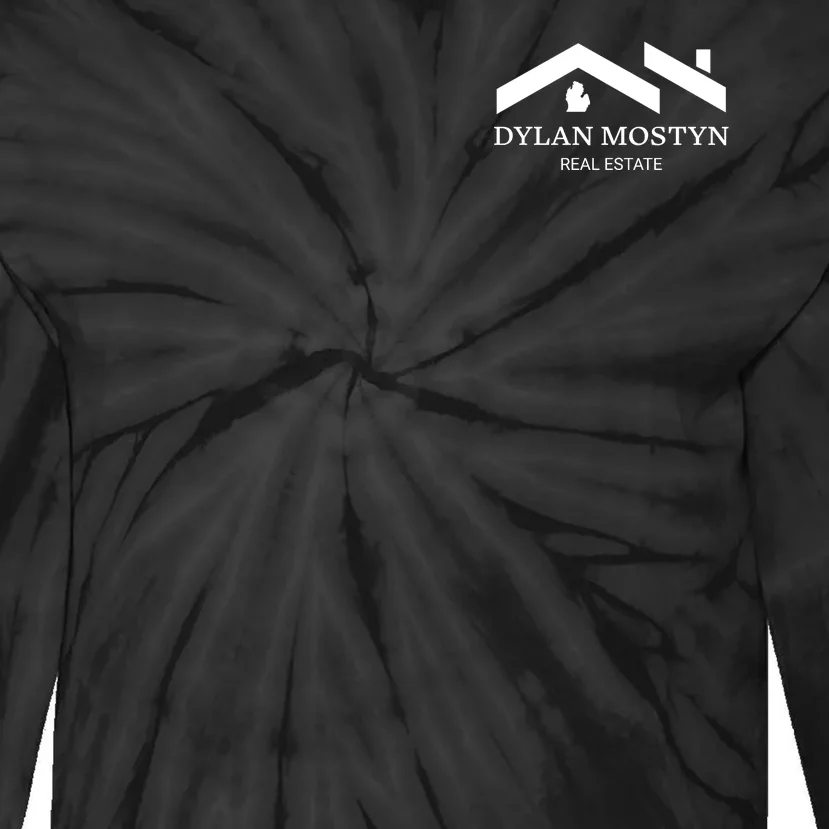 Dylan Mostyn Real Estate Black & White Logo Front & Back Tie-Dye Long Sleeve Shirt