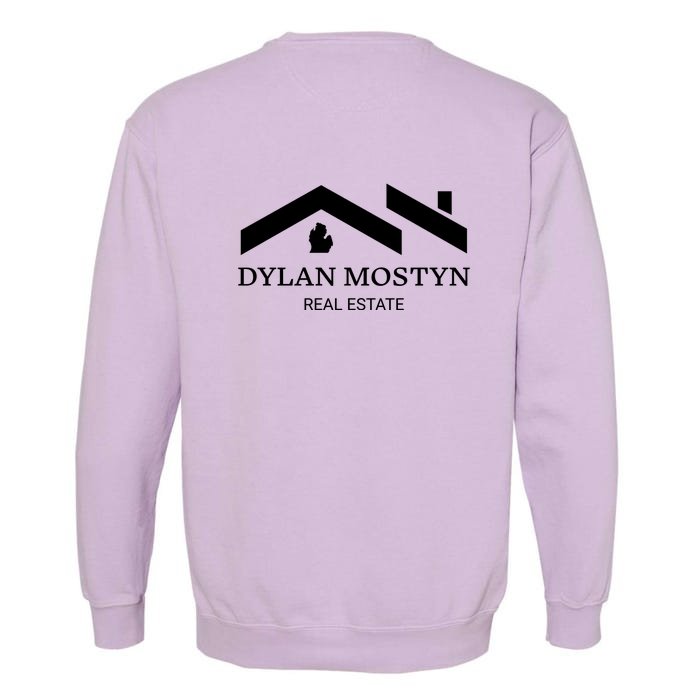 Dylan Mostyn Real Estate Black & White Logo Front & Back Garment-Dyed Sweatshirt