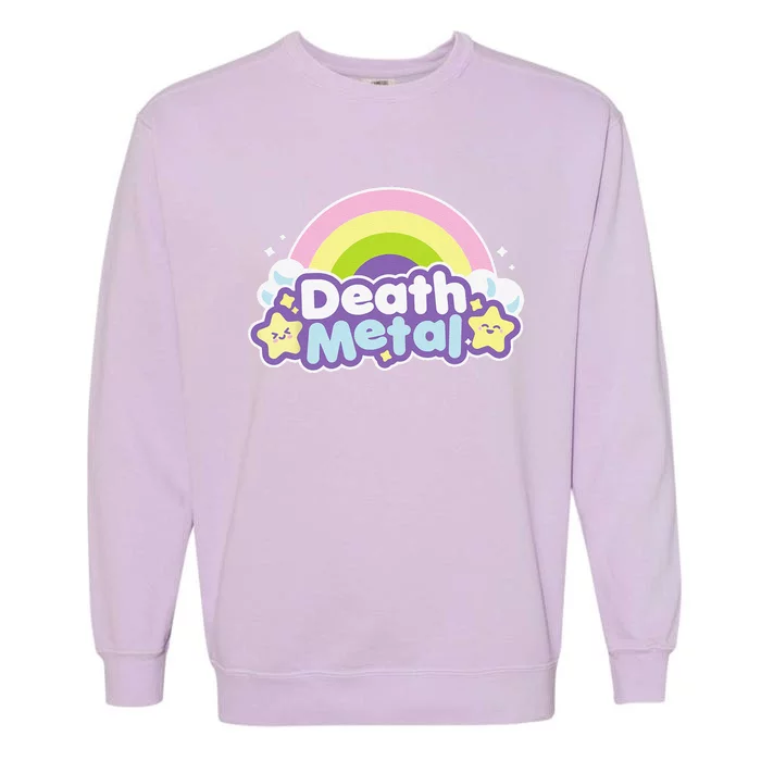 Death Metal Rainbow Halloween Unicorn Rock Concert Garment-Dyed Sweatshirt