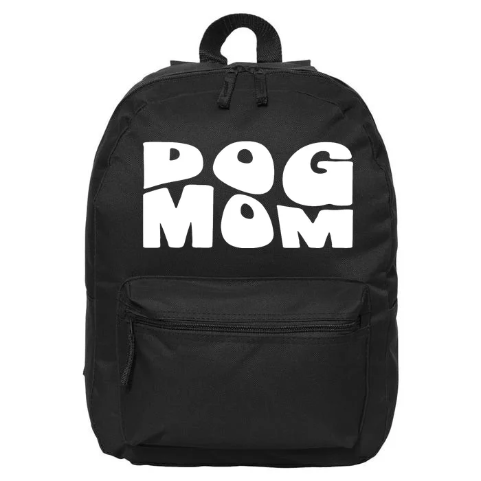 Dog Mom Retro Groovy Funny Pod 16 in Basic Backpack