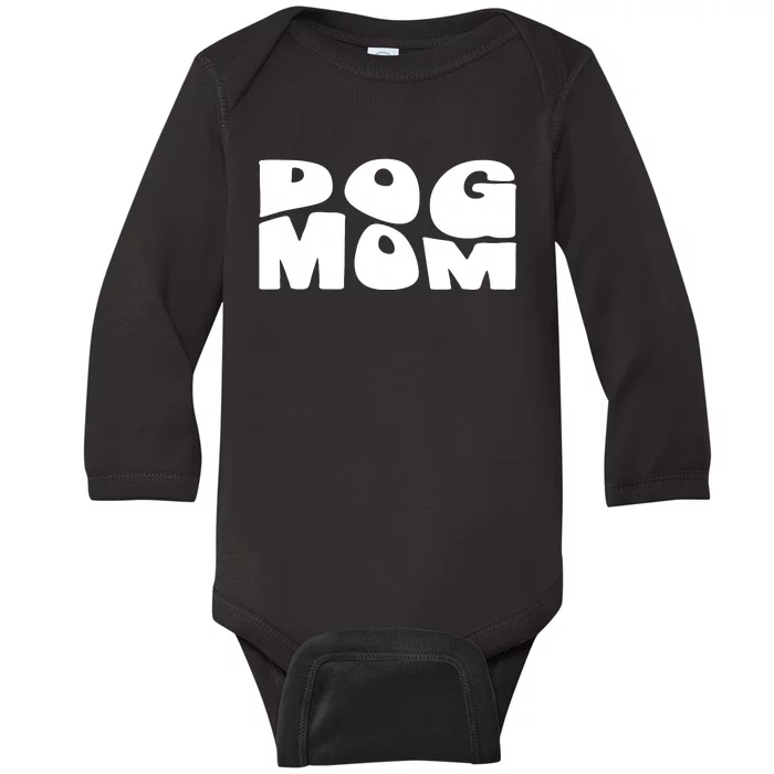 Dog Mom Retro Groovy Funny Pod Baby Long Sleeve Bodysuit