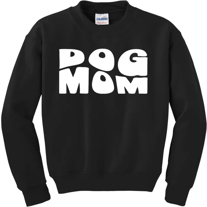 Dog Mom Retro Groovy Funny Pod Kids Sweatshirt