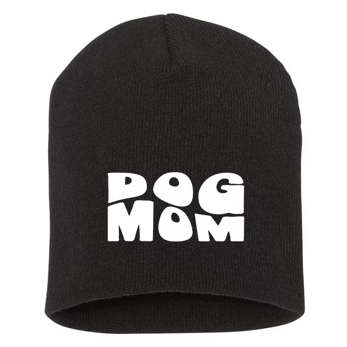 Dog Mom Retro Groovy Funny Pod Short Acrylic Beanie