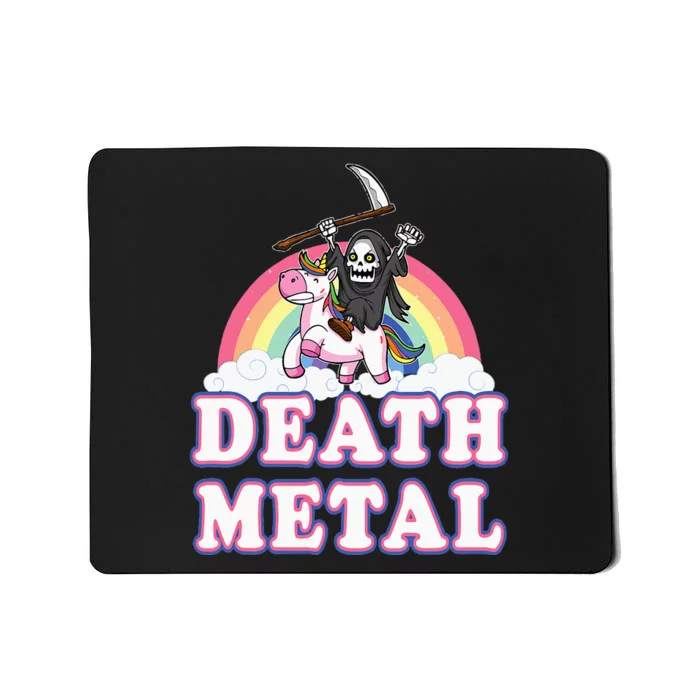 Death Metal Rock Music Rainbow Grim Reaper Riding Unicorn Mousepad