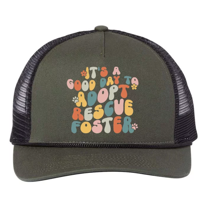 Dog Mom Rescue Women ItS A Good Day To Adopt Rescue Foster Retro Rope Trucker Hat Cap