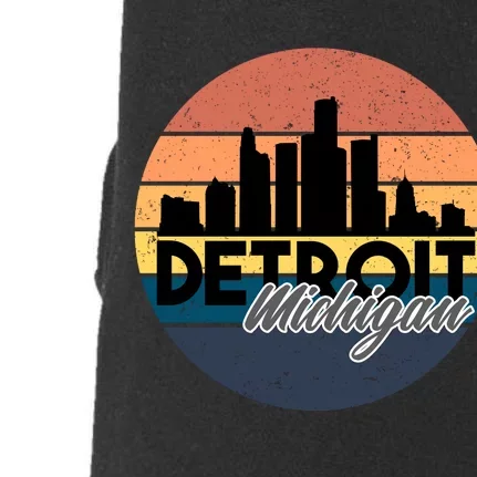 Detroit Michigan Retro Skyline Doggie 3-End Fleece Hoodie