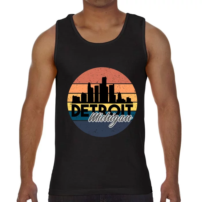 Detroit Michigan Retro Skyline Comfort Colors® Tank Top