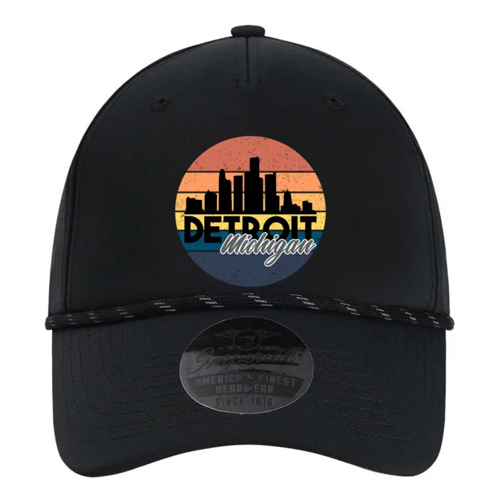 Detroit Michigan Retro Skyline Performance The Dyno Cap