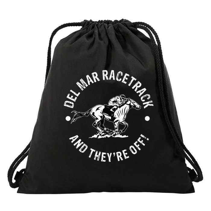 Del Mar Racetrack Horse Racing Racer Fan Equestrian Ca Derby Drawstring Bag