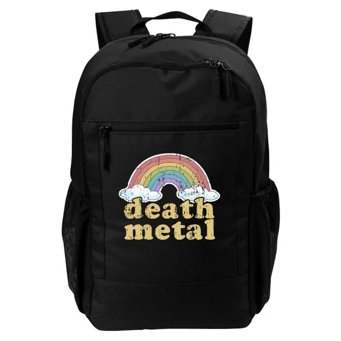 DEATH METAL Rainbow Funny Retro Vintage Love Music Metalhead Daily Commute Backpack