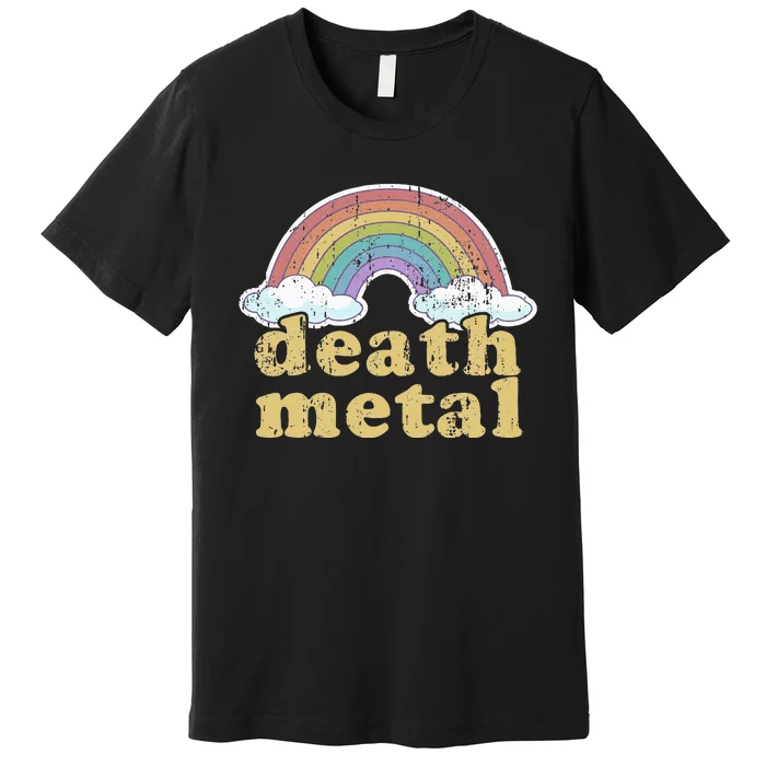 DEATH METAL Rainbow Funny Retro Vintage Love Music Metalhead Premium T-Shirt