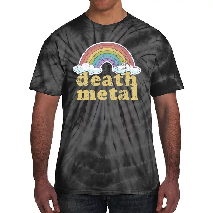 DEATH METAL Rainbow Funny Retro Vintage Love Music Metalhead Tie-Dye T-Shirt